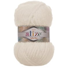 Пряжа Ализе Softy Plus цв.062 св.молочный Alize