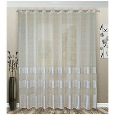 Тюль Агата в гостиную, спальню, детскую, вуаль-жаккард, белый, 400*270 см. Реалтекс