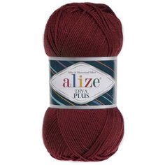 Пряжа Ализе Diva Plus цв.057 бордовый Alize