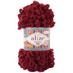 Пряжа Ализе Puffy Fine цв.107 вишня Alize