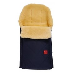 Конверт меховой DUBLAS цвет - navy melange+natural white, 98 × 45, две молнии, KAISER