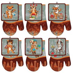 Прихватка С рукавицей "тигр кайфолов" "мультидом" HN88-402