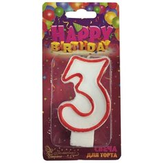 Свеча для торта цифра "3" "волшебная страна"