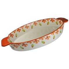 Форма для запекания овал бело- оранжевая 31*17,5*5 см Корона