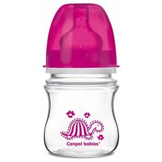 Бутылочка Canpol EasyStart Animals шир. горл антикол PP, 3м+ ,120 мл, арт. 35/205, цвет розовый