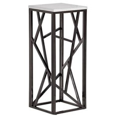 47ED- FS015BLSM Стол журнальн. высокий, иск. мрам/тем. хром 30*30*75 Garda Decor
