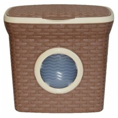 Violet Контейнер для стирального порошка с иллюминатором Ротанг 27х28,5х20,5 см какао