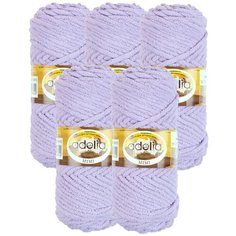 Пряжа Adelia Mimi, 100 % полиэстер, 100 г, 80 м, 5 шт., №10 св.сиреневый
