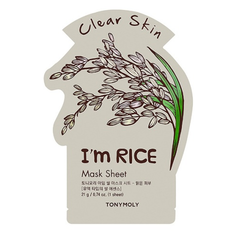 TONYMOLY Очищающая тканевая маска для лица с экстрактом риса Im RICE Mask Sheet Clear Skin