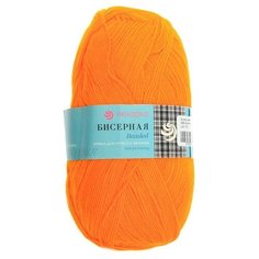 Пряжа Пехорка Бисерная, 100 % акрил, 100 г, 450 м, 5 шт., 485 желто-оранжевый