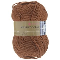 Пряжа Пехорка Мериносовая, 50 % мериносовая шерсть, 50 % акрил, 100 г, 200 м, 10 шт., 344 красная глина