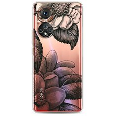 Силиконовый чехол "Цветы тату" на Honor 50 / Хонор 50 Case Place