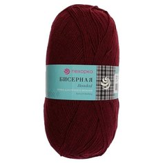 Пряжа Пехорка Бисерная, 100 % акрил, 100 г, 450 м, 5 шт., 323 темный бордо