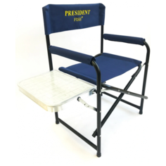 Кресло директорское President Fish Vip складное сталь со столиком синее арт.6209 011