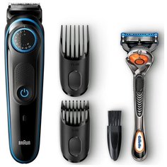 Триммер Braun BT5240 Бритва Gillette 2 кас черный насадок в компл2шт
