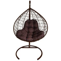 Подвесное кресло M-GROUP XL с ротангом коричневое , коричневая подушка