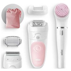 Эпилятор Braun SES 5-885BS WD скор.2 насад.3 от аккум. белыйрозовый