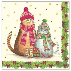 Салфетки Новогодние BOQUET Новогодние друзья 3- слойные 24х24см 25шт Bouquet