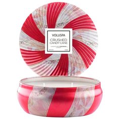 VOLUSPA Ароматическая свеча Crushed Candy Cane (Мятные Леденцы) свеча в алюминиевом подсвечнике с 3 фитилями 340г