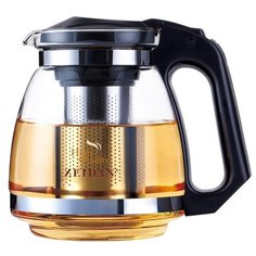 Zeidan Заварочный чайник Z-4247 1.5 л, черный/прозрачный