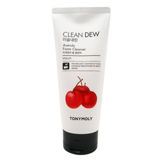 TONYMOLY Очищающая пенка для умывания с экстрактом ацелоры CLEAN DEW Acerola Foam Cleanser