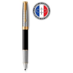 Ручка роллер Parker Sonnet Premium T537 2119786 Metal Black GT F черные чернила подар. кор.
