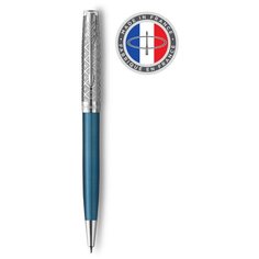 Ручка шариковая Parker Sonnet Premium K537 2119649 Metal Blue CT M черные чернила подар. кор.