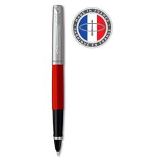 Ручка роллер Parker Jotter Original T60 R2096909 красныйсеребристый черные чернила подар. кор.