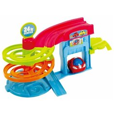 PlayGo Парковка с мойкой 2808, красный/зеленый/оранжевый/голубой