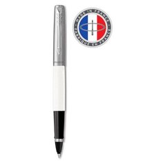 Ручка роллер Parker Jotter Original T60 R2096908 белыйсеребристый черные чернила подар. кор.