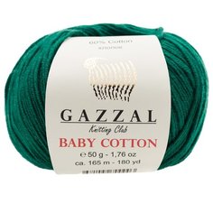Пряжа Gazzal Baby Cotton (3467 - Тёмно-зелёный)