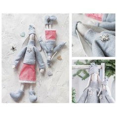 Арт Узор Мягкие куклы «Новогодние зайки Бетти и Летти», набор для шитья, 17 ? 5 ? 15 см