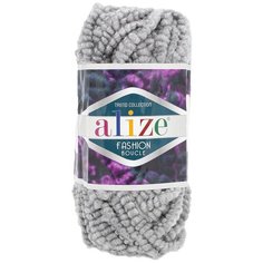 Пряжа ALIZE Fashion boucle 100гр., 35м. (70%акрил, 25% шерсть, 5% полиамид) ТУ (21 серый), 5 мотков