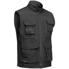 Жилет для путешествий с карманами - TRAVEL 100 серый мужской, размер: XXL, цвет: Угольный Серый FORCLAZ Х Декатлон Decathlon