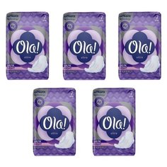 Комплект OLA! Прокладки жен. гигиен. ультратонкие ночные шелков. с ионами серебра 7 шт/упак.х 5 уп.