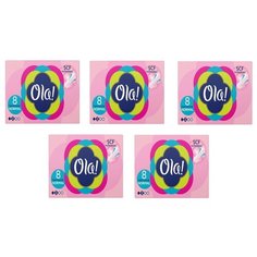 Комплект Тампоны женские гигиенические OLA! NORMAL Шелковистая поверхность 8 шт/упак.х 5 упак.