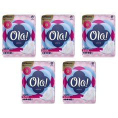 Комплект OLA! Прокладки жен. гигиен. ультратонкие для обиль. выделений шелковистые 8 шт/упак.х 5 уп.