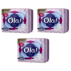 Комплект OLA! Прокладки жен. гигиен. ультратонкие для норм. выделений шелковистые 10 шт/упак.х 3 уп.