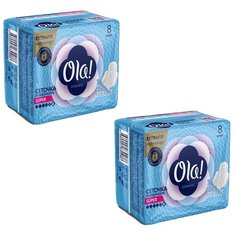 Комплект OLA! CLASSIC WINGS SINGLES SUPER Прокладки жен. гигиен. сеточка в инд. уп. 8 шт/уп.х2 уп.
