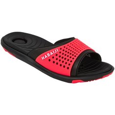 Шлепанцы Decathlon, размер 37/38, черный/неоновый кораллово-розовый