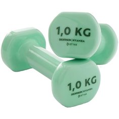 Гантель цельнолитая Decathlon NYAMBA 2 x 1 кг зеленый