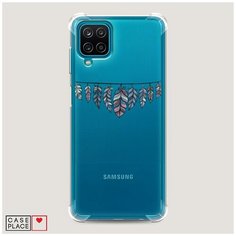 Чехол силиконовый Противоударный Samsung Galaxy A12 Гирлянда из перьев 1 Case Place