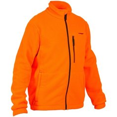 Толстовка флисовая для охоты Decathlon SOLOGNAC 300 неоновый морковный XXXL