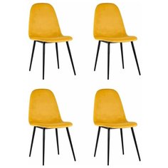 Комплект стульев STOOL GROUP Норман велюр, металл/текстиль, 4 шт., цвет: оранжевый