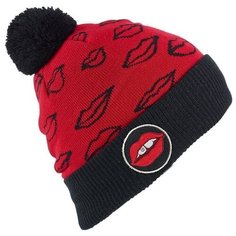 Шапка BURTON Marcy Beanie Lips размер One Size, красный/черный