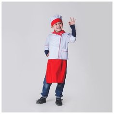 Детский карнавальный костюм "Повар", колпак, куртка, фартук, косынка, 4-6 лет, рост 110-122 см Сима ленд