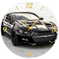 SvS Настенные часы SvS 4001943 Черное спортивное авто СВС