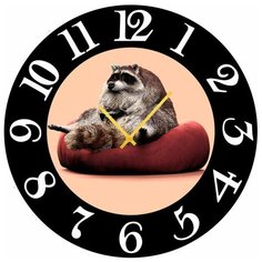 SvS Настенные часы SvS 3002592 Енот игроман СВС