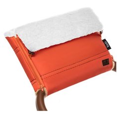 Nuovita Муфта меховая для коляски Alpino Bianco arancio/оранжевый
