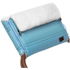 Nuovita Муфта меховая для коляски Alpino Bianco blu/голубой